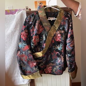 Oriental silk black red Komono size L